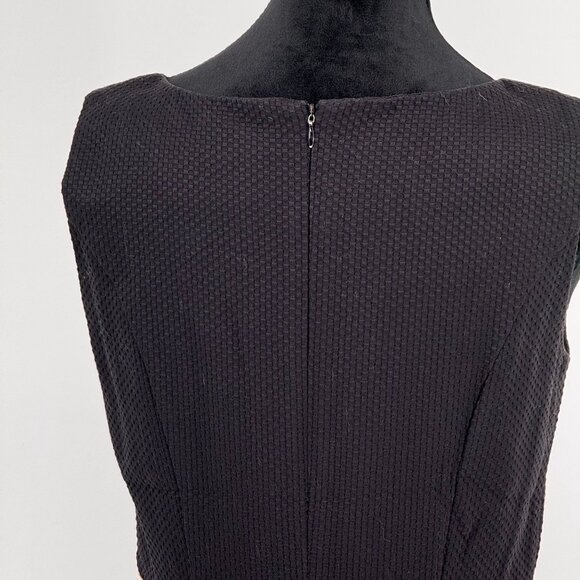 Vtg Alexandra Bartlett Dress Womens 8 Black Textured Dress Lace Hem 80s Coquette - Picture 7 of 8